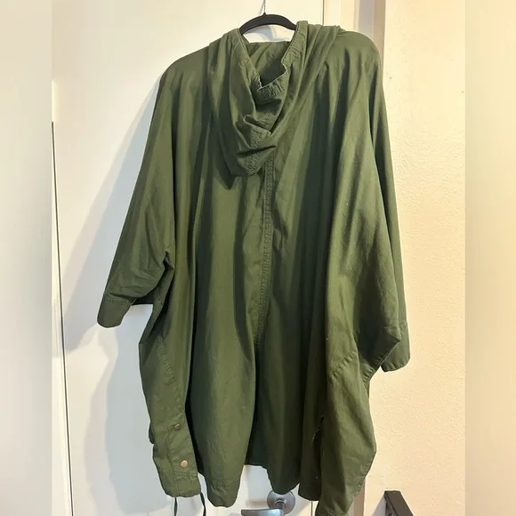 Koto Olive Green Hooded Poncho - Picture 5 of 5